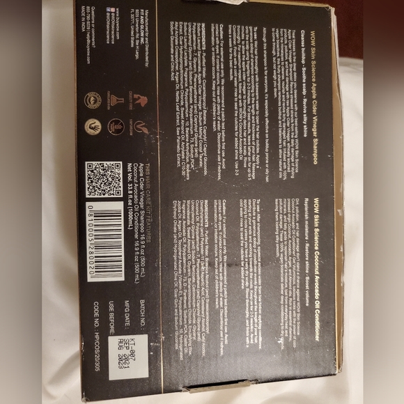 Wow-New Shampoo Apple Cider Vinegar & Virgin Coconut & Avocado Oil Conditioner - Picture 2 of 3